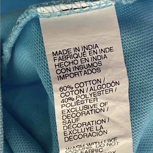 Izod Men’s Polo Size XXL Lt Blue ButtonDown Shirt Sleeve Reg Fit Button Closure - Picture 4 of 6